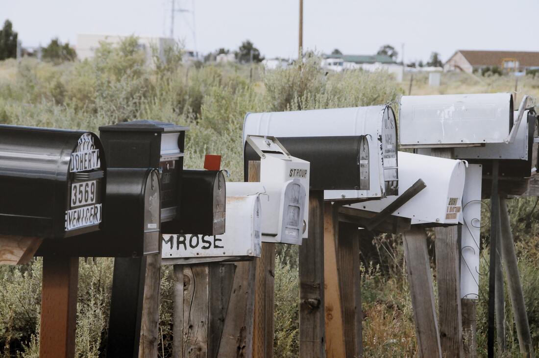 mail boxes in arow